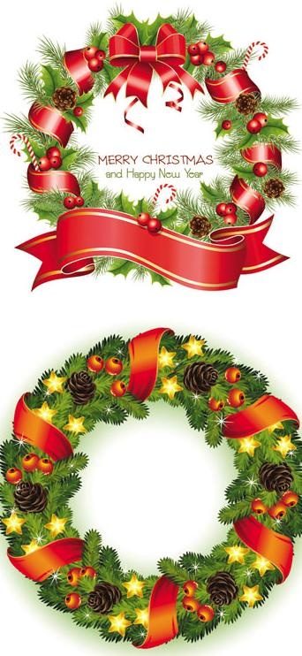 圣诞花环矢量素材