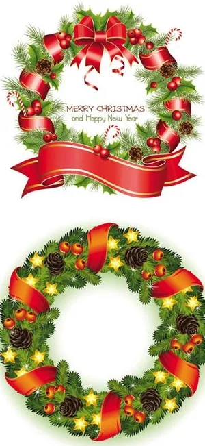 圣诞花环矢量素材
