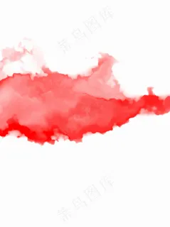 淡红色印象水墨抽象水彩意境现代室内...