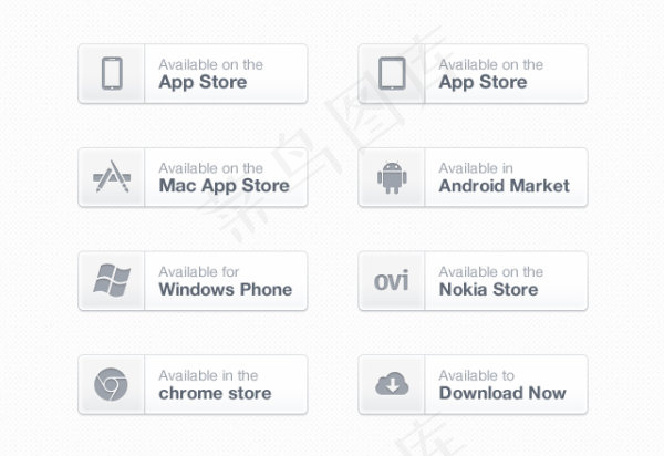 App Store按钮psd模版下载