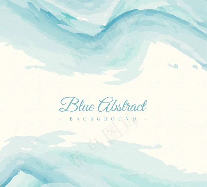 抽象蓝色水彩背景ai矢量模版下载