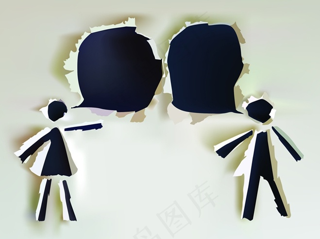 矢量创意撕纸对话泡泡