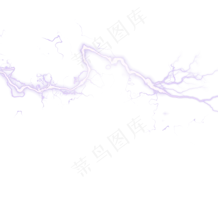 紫色雷电光环闪电元素(300 dpi)