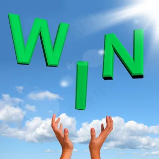 捕捉赢得表代表成功和胜利的话