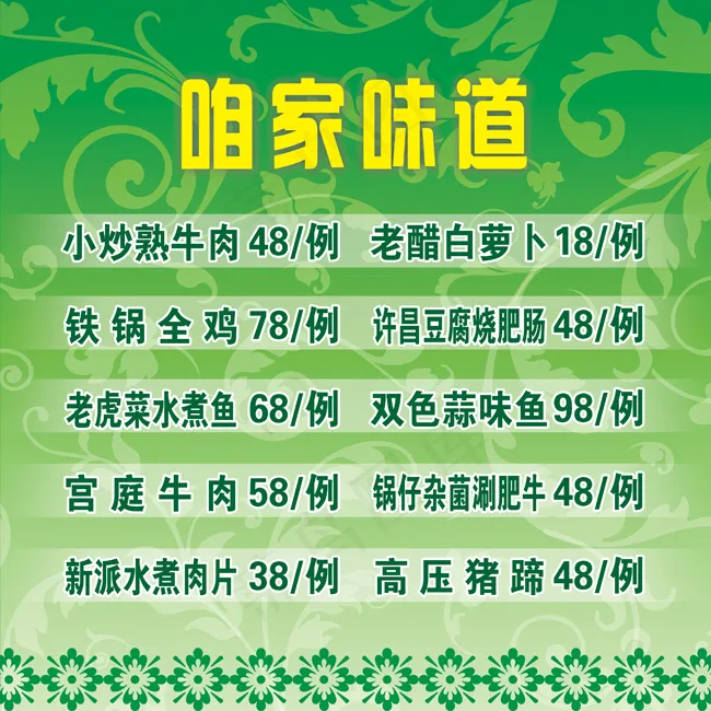 美味菜品psd模版下载