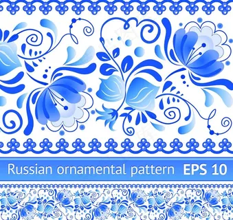 蓝色欧式花纹图片