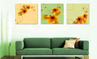 客厅背景墙无框画图片