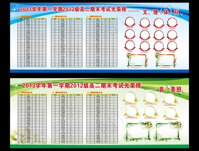 光荣榜图片cdr矢量模版下载