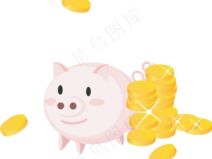 金猪 金币ai矢量模版下载