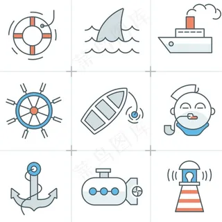 简约航海图标