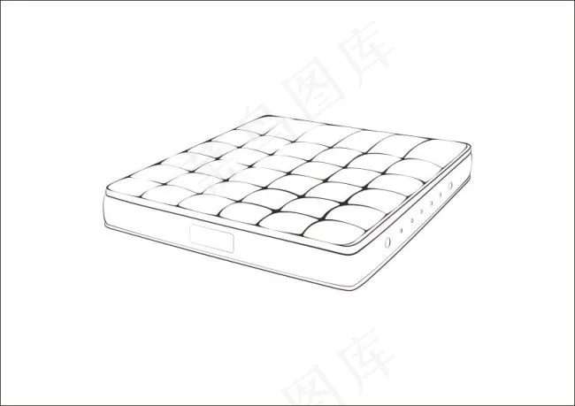 线条高级简约睡眠床垫ai矢量模版下载