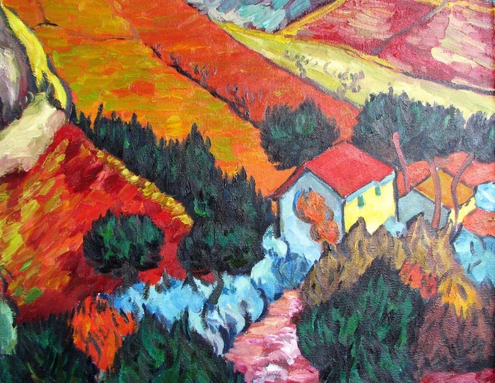 阳光下的村庄图片