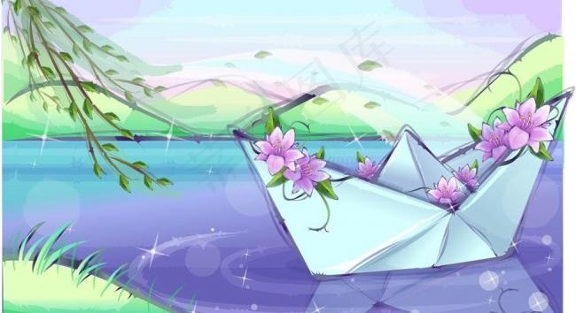 春天风景素材图片psd模版下载
