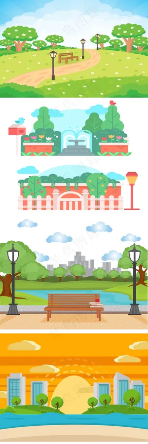 自然风景矢量漫画