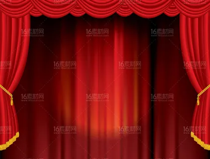 红色帷幕背景舞台矢量素材