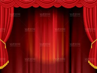 红色帷幕背景舞台矢量素材