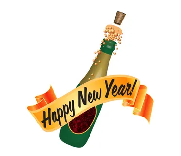 新年酒瓶矢量素材