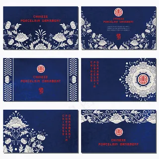 中国中式和风民族风格蓝色花纹瓷器手绘背景底纹图案矢量图片素材