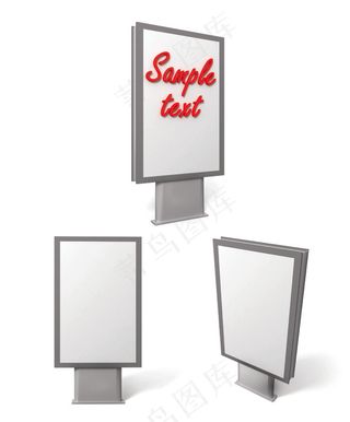 空白户外广告牌07-高清图片