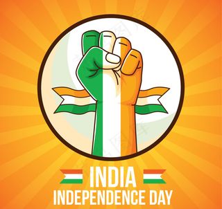 拳头与印度国旗背景