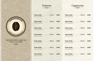 欧式花纹菜单设计图片