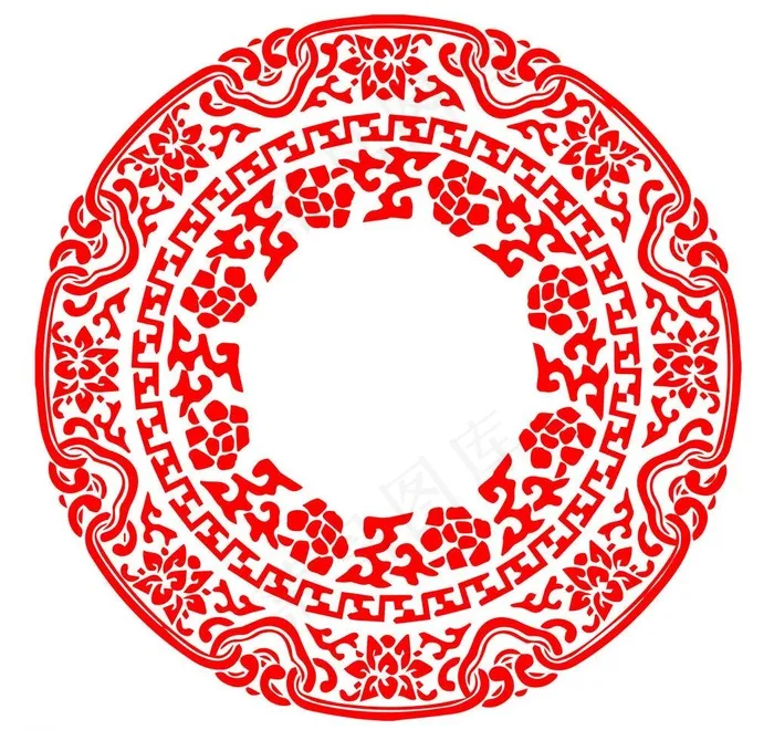 圆形花纹图片ai矢量模版下载