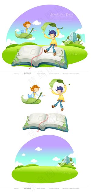 可爱卡通画03——矢量素材