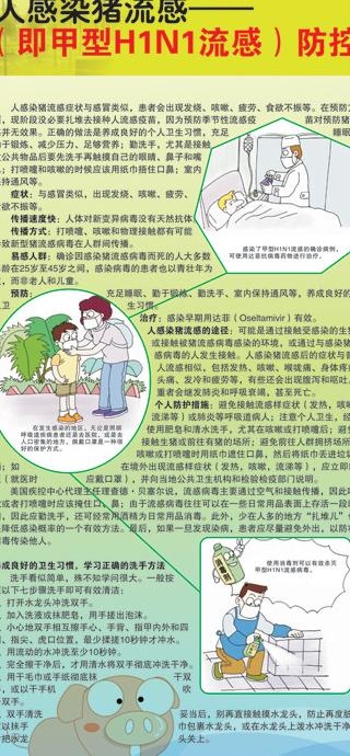 甲型h1n1 猪流感 健康教育橱窗...cdr矢量模版下载