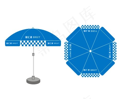 太阳伞设计cdr矢量模版下载