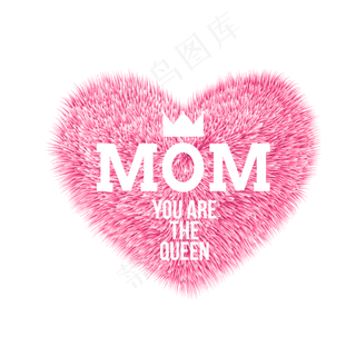 节日元素 母亲节 英文字母 矢量图 心形 粉红色免费下载 粉红色