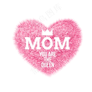 节日元素 母亲节 英文字母 矢量图 心形 粉红色免费下载 粉红色