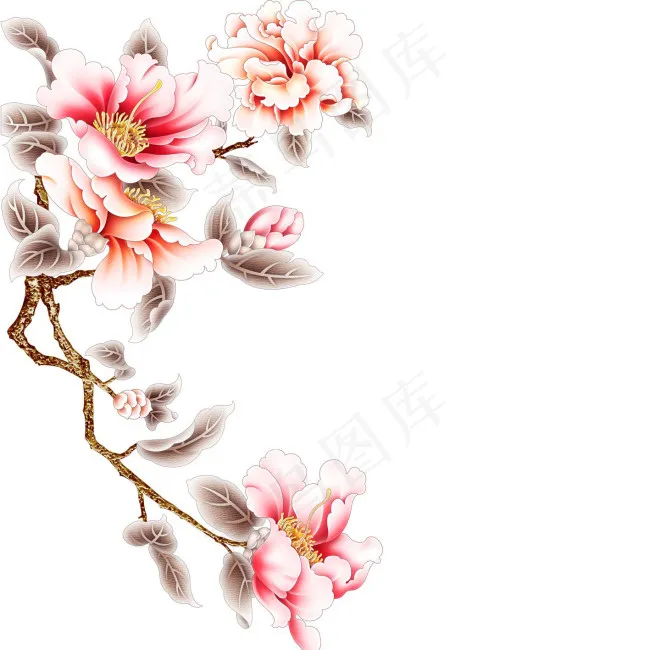 粉色牡丹花png免扣元素