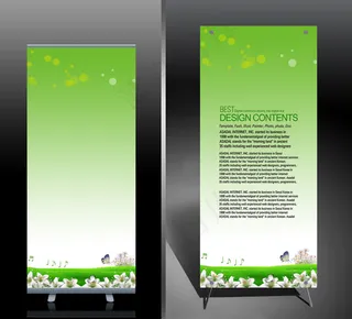 绿色环保x展架易拉宝PSD模板下载