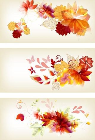 树叶和花卉矢量素材二