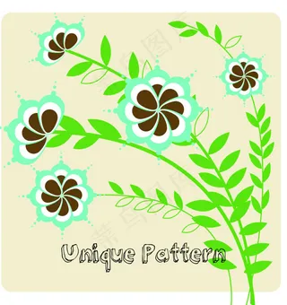 AI矢量素材  春天花朵   绿叶