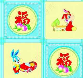 福禄兔子图片