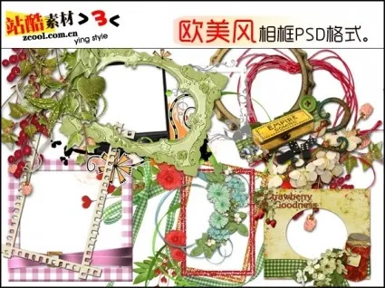 PNG欧美风格的相框psd模版下载