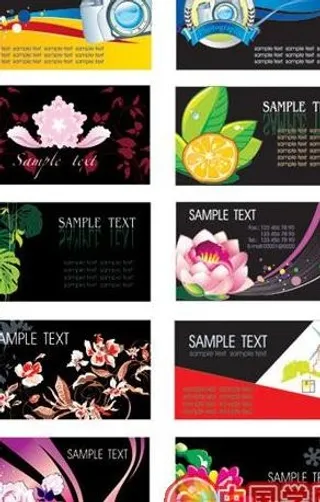 花朵植物主题卡片模板矢量素材