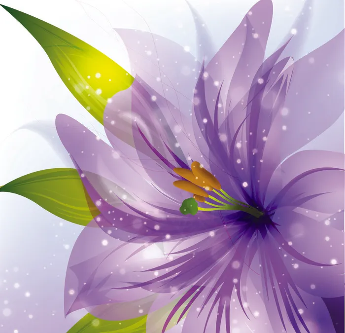 花朵紫色矢量插画卡通