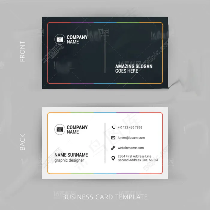 高档时尚简约名片设计矢量素材eps,ai矢量模版下载