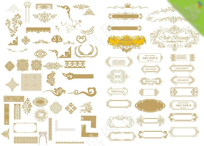 矢量精美中国风古典花纹