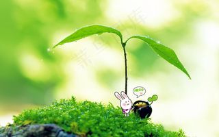 卡通 淡雅 素材 春天 绿色 希望 插画图片