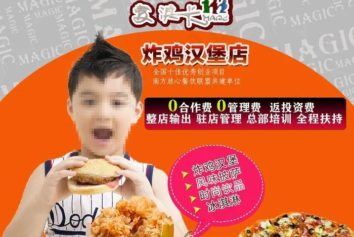 炸鸡汉堡招商页面图片(950X6500(DPI:72))psd模版下载