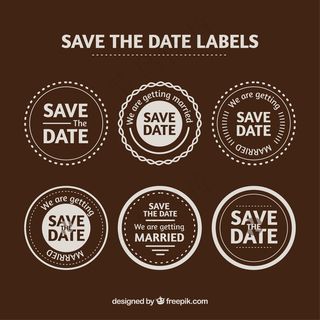 黑色背景上的婚礼标签