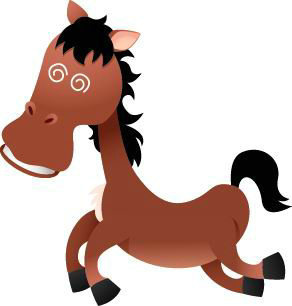 卡通动物奔马PSD素材