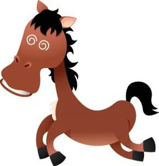 卡通动物奔马PSD素材