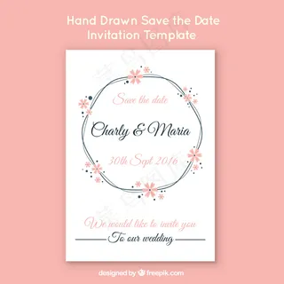 粉红背景的婚礼邀请