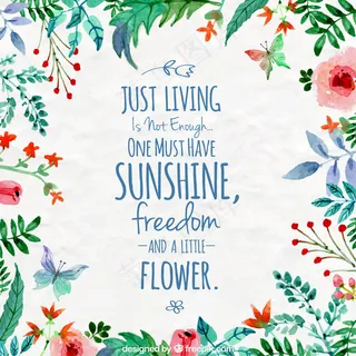 水彩花框架与一个鼓舞人心的报价