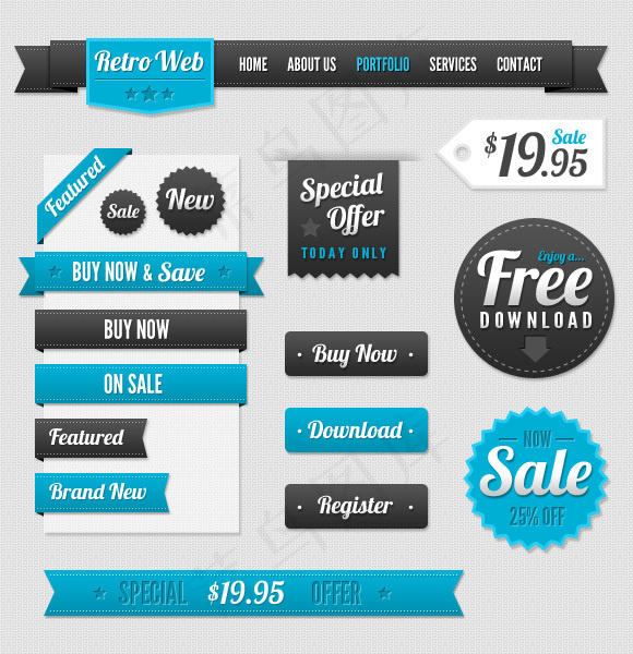 经典标签标贴01-PSD分层