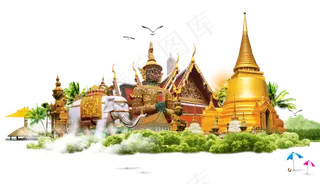 旅游文化旅游素材透明免抠png